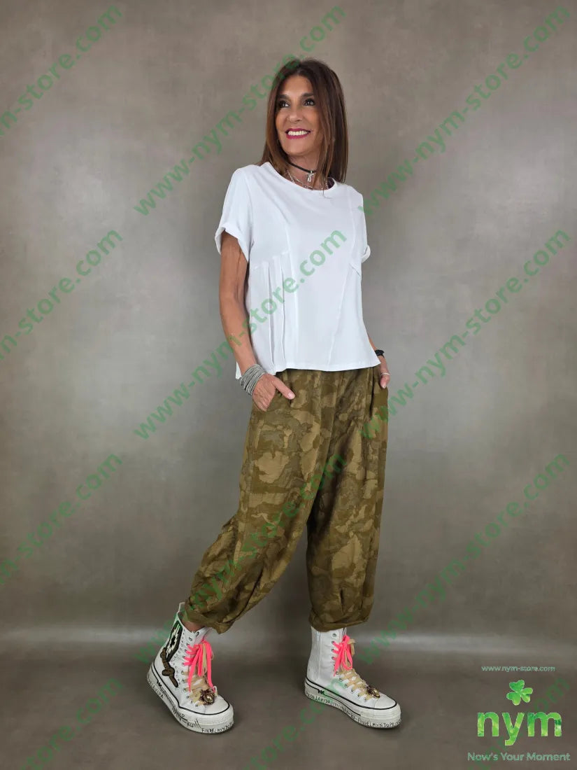 tshirt corta con pieghe laterali 95co5ea - TSHIRT