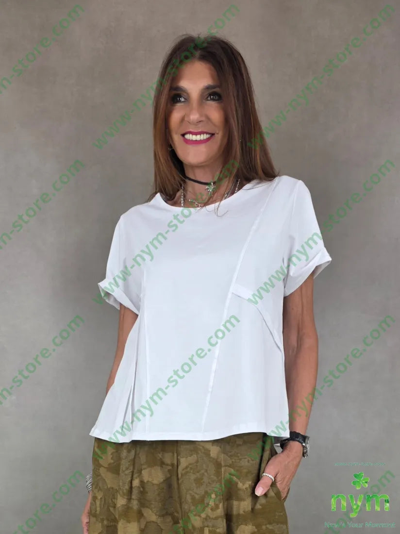 tshirt corta con pieghe laterali 95co5ea - U / BIANCO / PE26 - TSHIRT