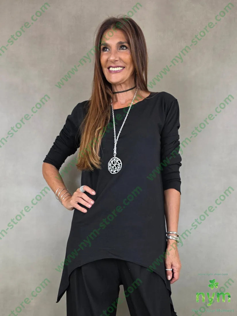 tshirt cotone sorriso fondo - U / NERO / AI26 - TSHIRT