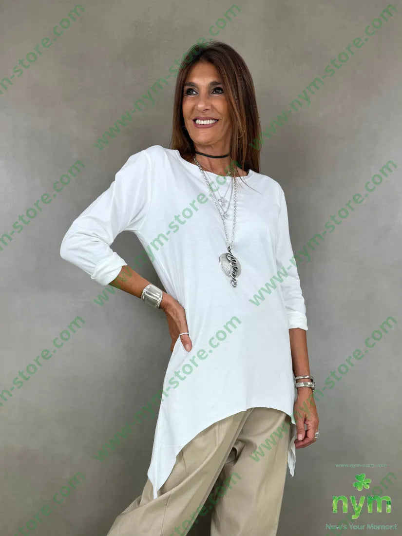 tshirt cotone sorriso fondo - U / PANNA / AI26 - TSHIRT