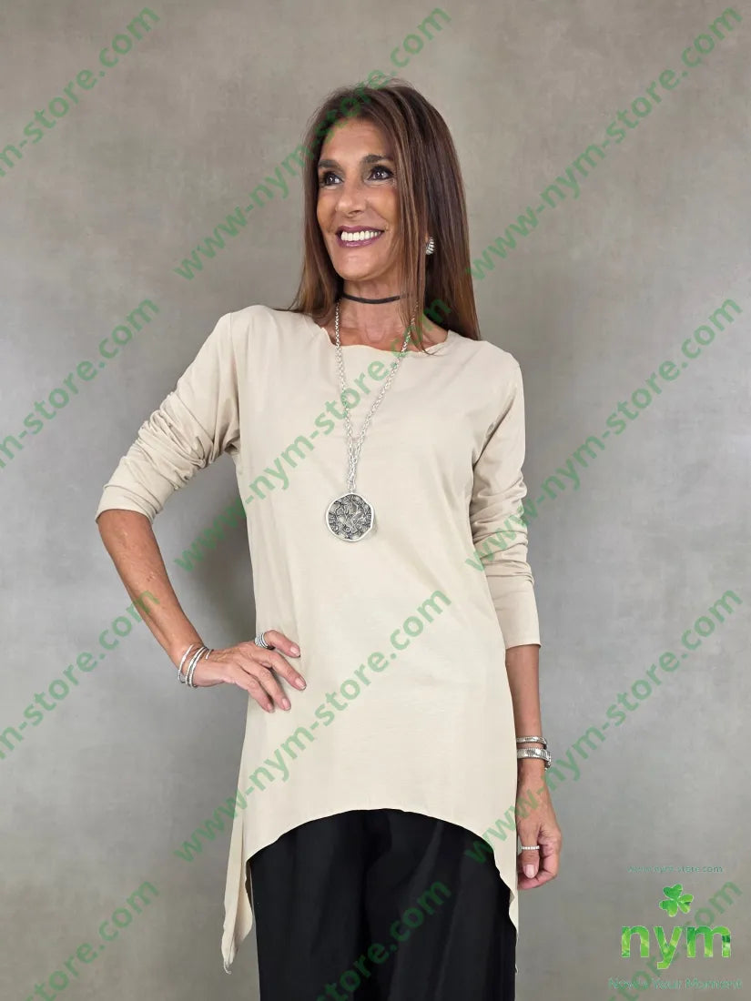 tshirt cotone sorriso fondo - U / SABBIA / AI26 - TSHIRT