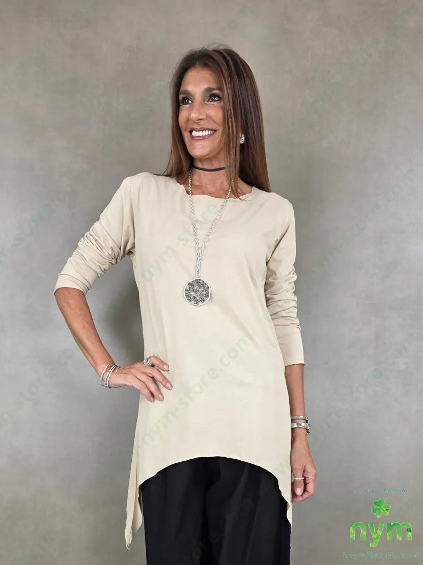 tshirt cotone sorriso fondo - U / SABBIA / AI26 - TSHIRT
