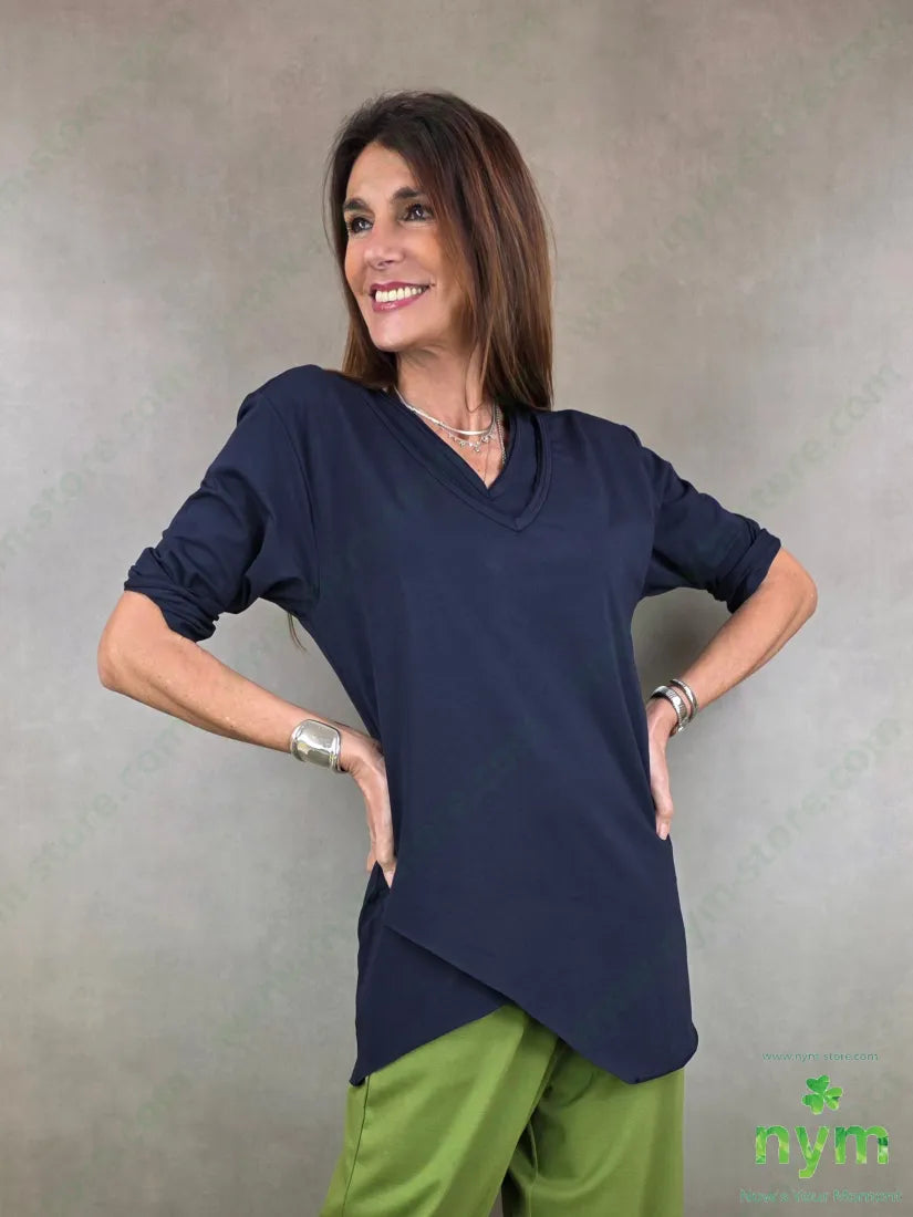 tshirt doppio scollo bielastico 95co5ea U / BLU / PE26 TSHIRT