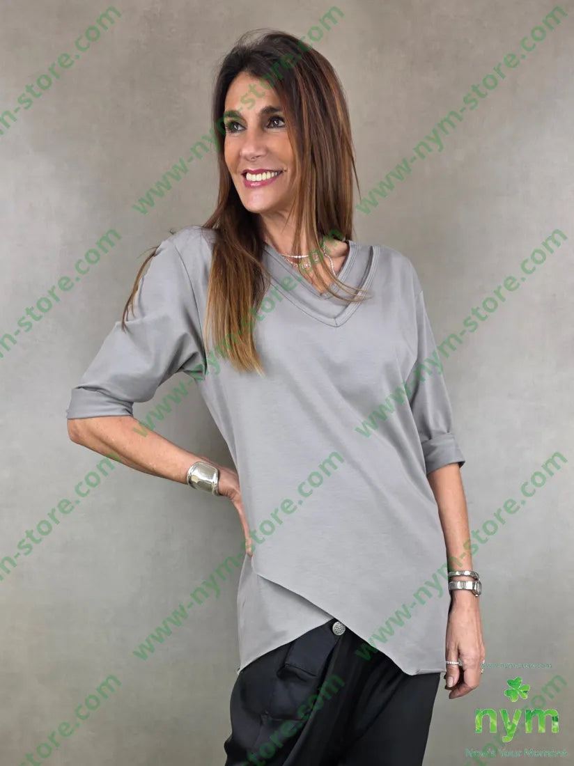 tshirt doppio scollo bielastico 95co5ea U / GRIGIO CALDO / PE26 TSHIRT