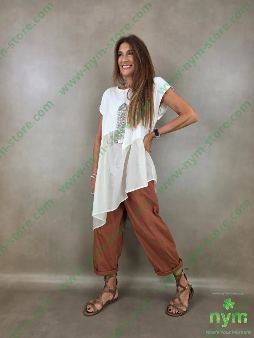 tshirt doppio tessuto con balza 95co5ea - TSHIRT