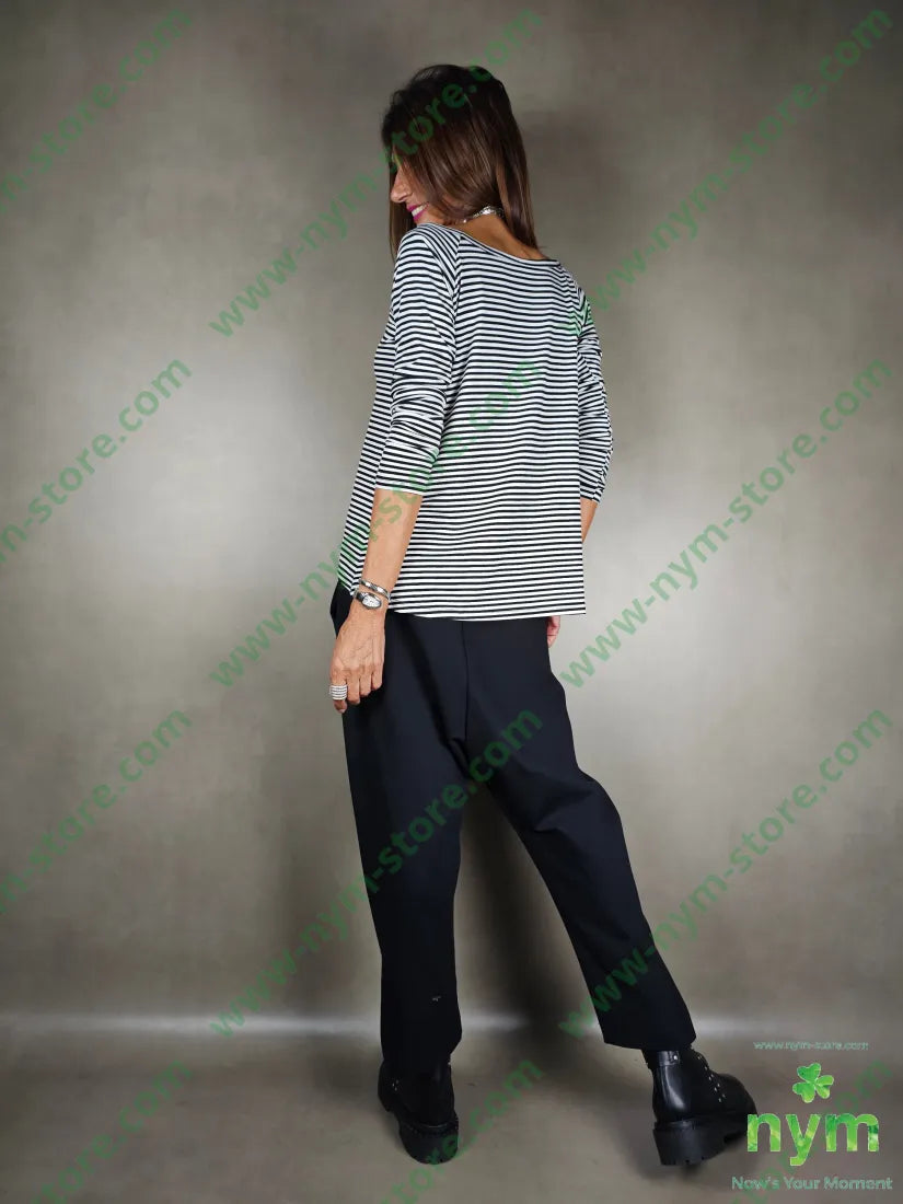 tshirt echancre a barca rigata 95vi5ea U / NERO / AI25 TSHIRT