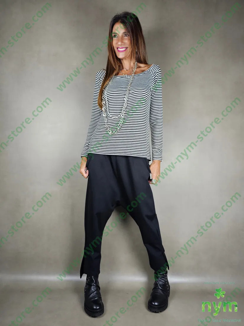 tshirt echancre a barca rigata 95vi5ea U / NERO / AI25 TSHIRT