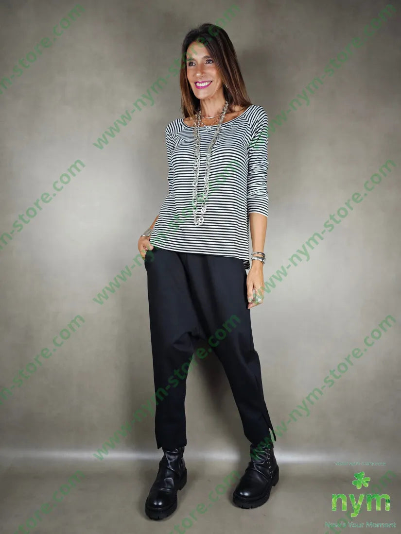 tshirt echancre a barca rigata 95vi5ea U / NERO / AI25 TSHIRT