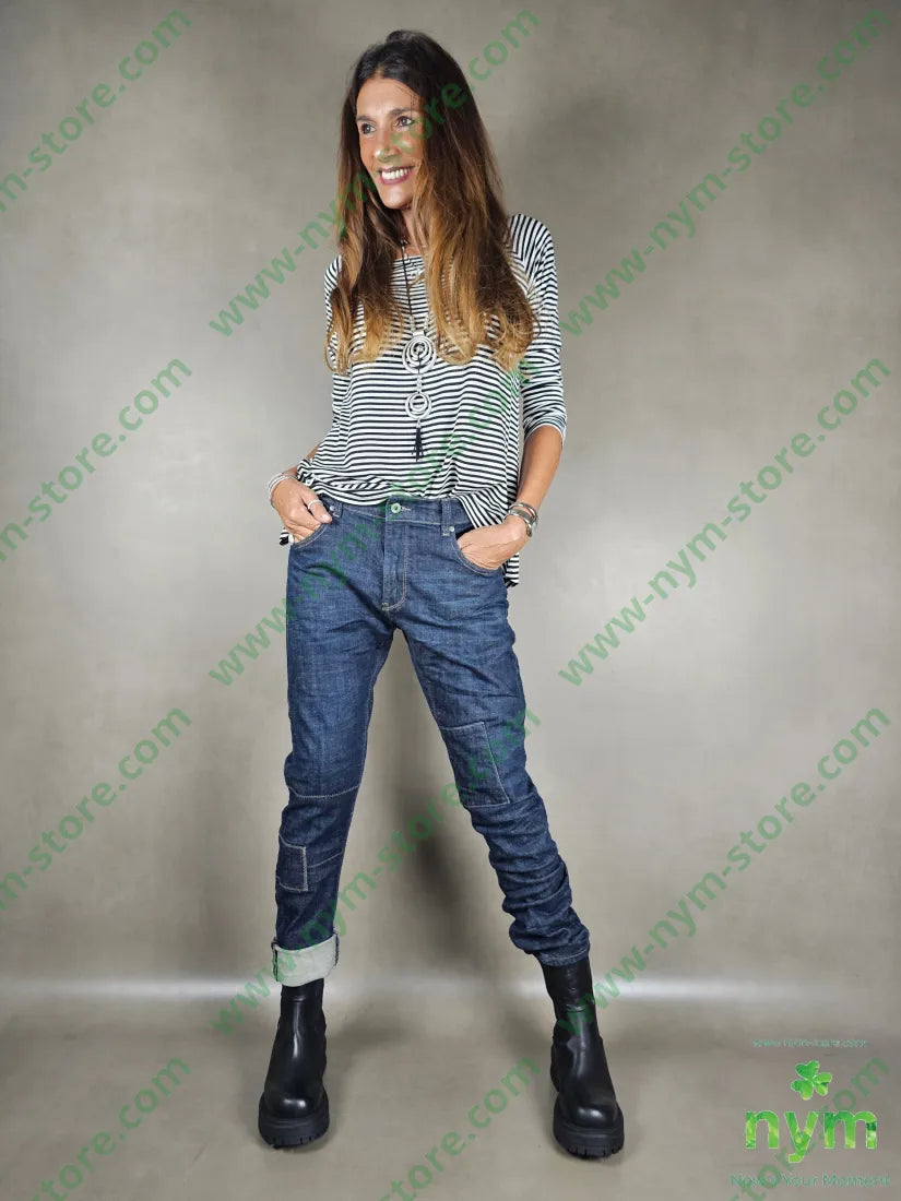 tshirt echancre a barca rigata 95vi5ea U / NERO / AI25 TSHIRT