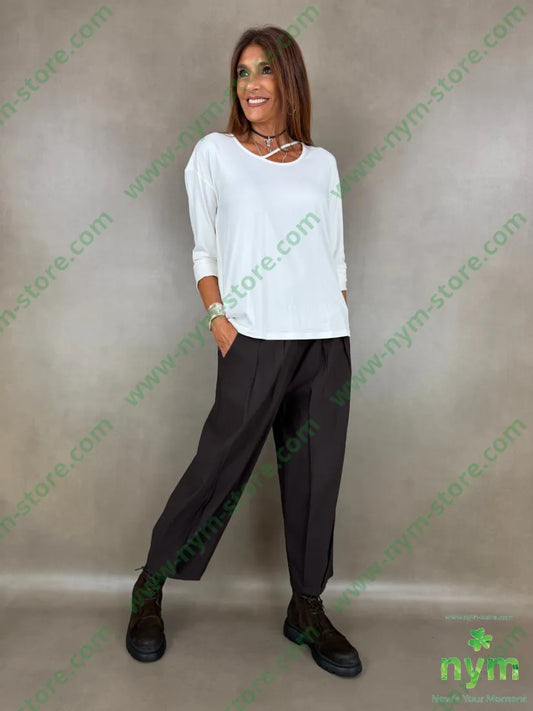 tshirt girocollo con motivo viscosa - TSHIRT