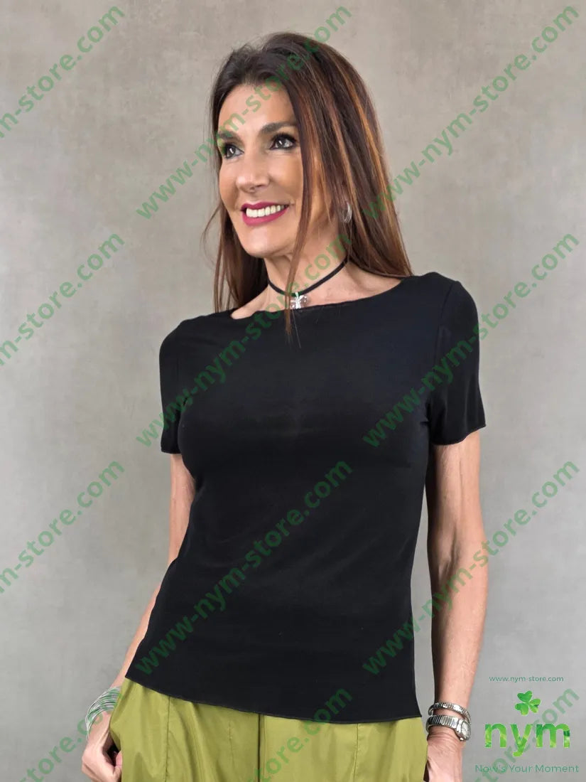 tshirt girocollo misto seta 89md6ea5se - U / NERO / PE26 - TSHIRT