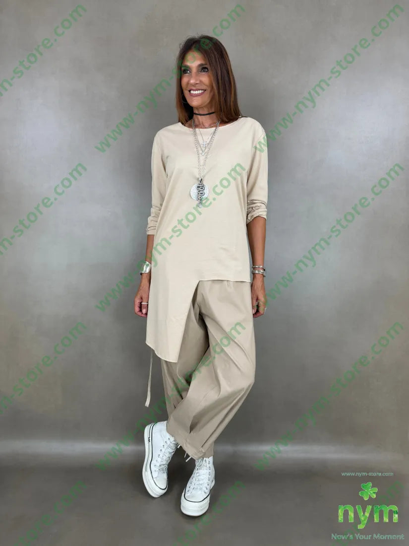 tshirt in cotone fondo asimmetrico - TSHIRT