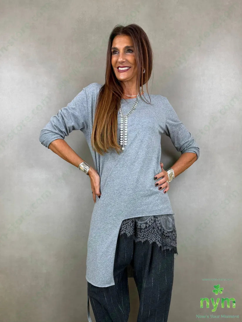 tshirt in cotone fondo asimmetrico - TSHIRT