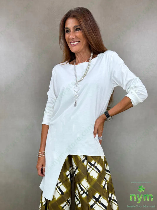 tshirt in cotone fondo asimmetrico - TSHIRT