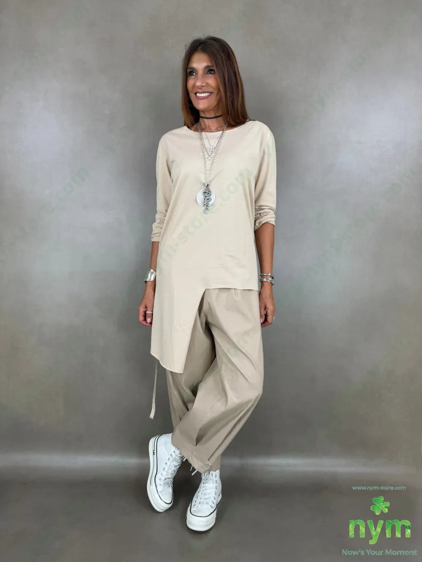 tshirt in cotone fondo asimmetrico - TSHIRT