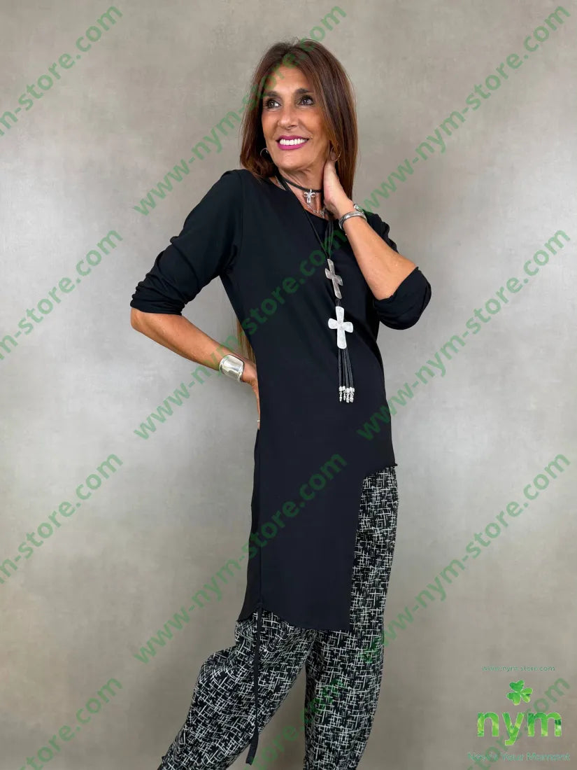 tshirt in cotone fondo asimmetrico - TSHIRT