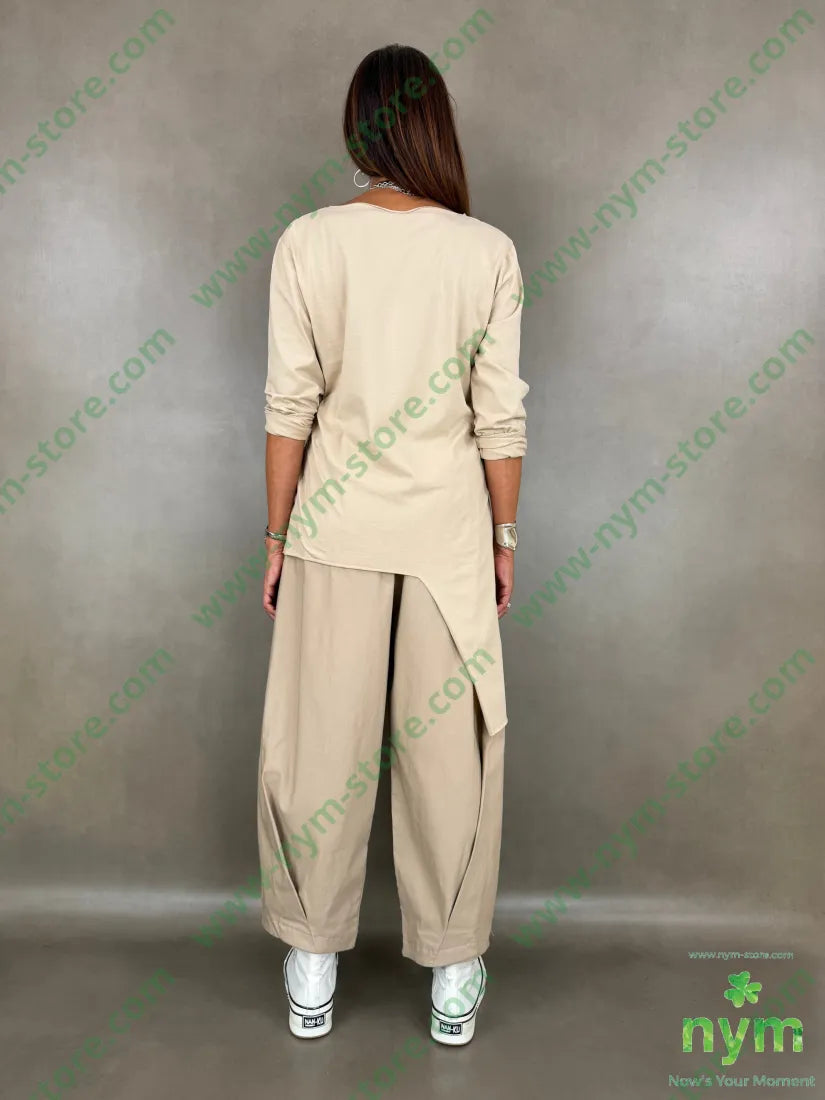 tshirt in cotone fondo asimmetrico - TSHIRT