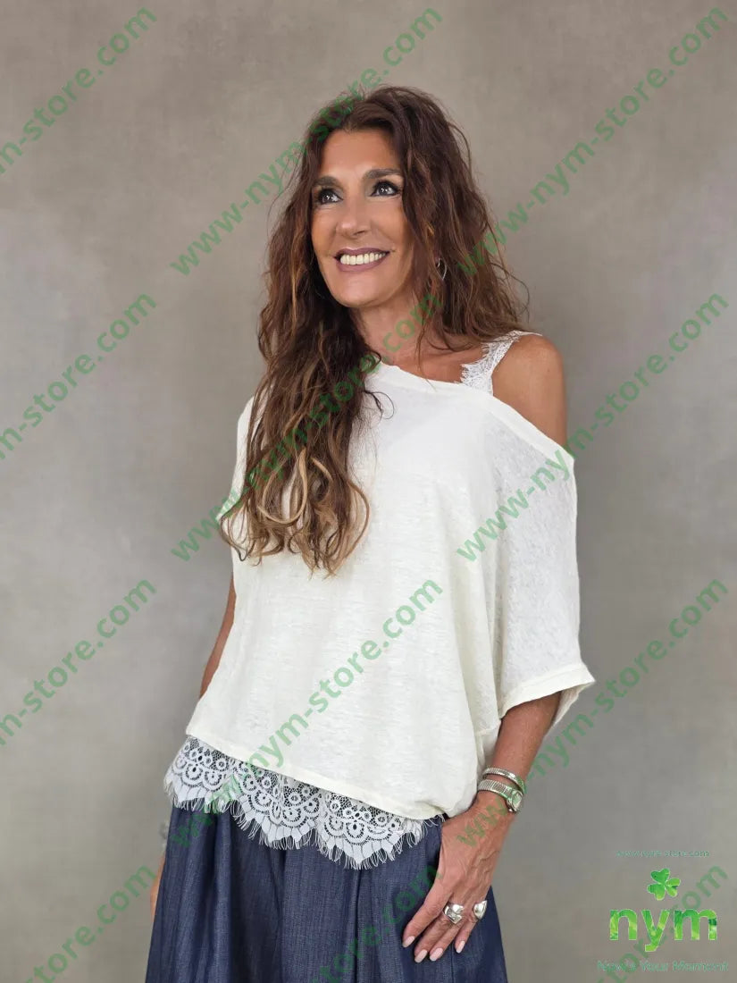 tshirt lino manica kimono 100li - U / BURRO / PE26 - TSHIRT