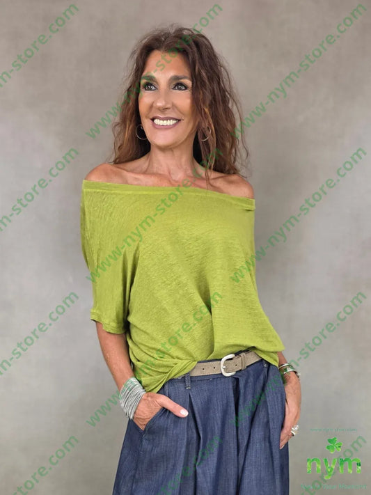 tshirt lino manica kimono 100li - U / VERDE / PE26 - TSHIRT