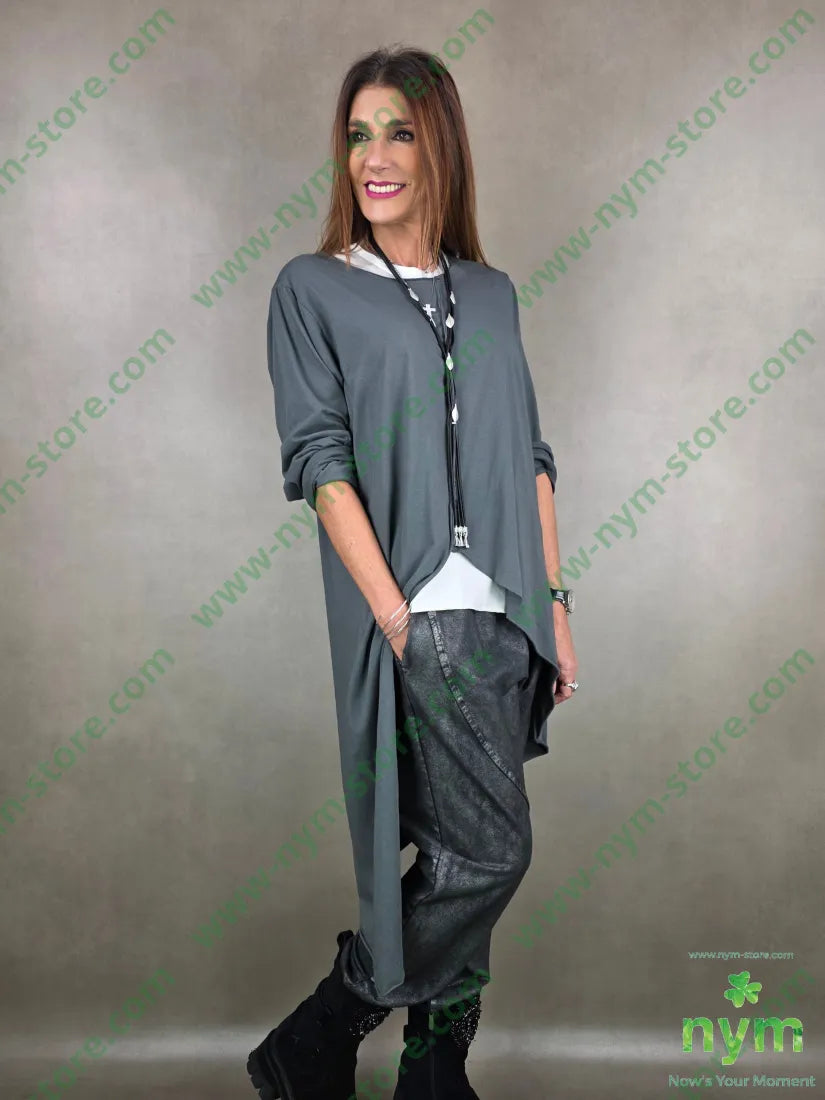 tshirt lunga cucitura taglio vivo 65vi30ny5ea U / ANTRACITE / AI25 TSHIRT