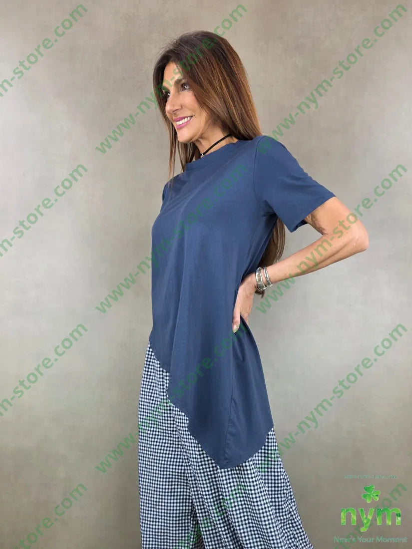 tshirt manica corta punta lato 100co U / BLU / PE26 TSHIRT