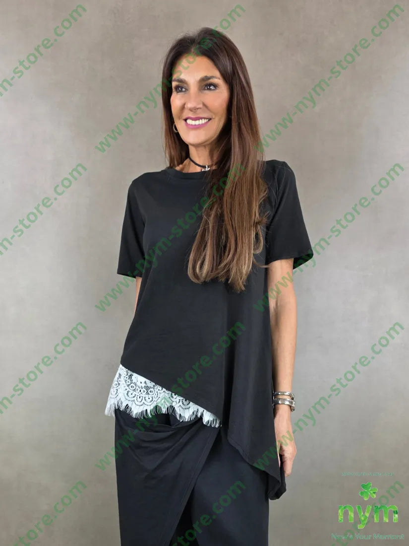 tshirt manica corta punta lato 100co U / NERO / PE26 TSHIRT