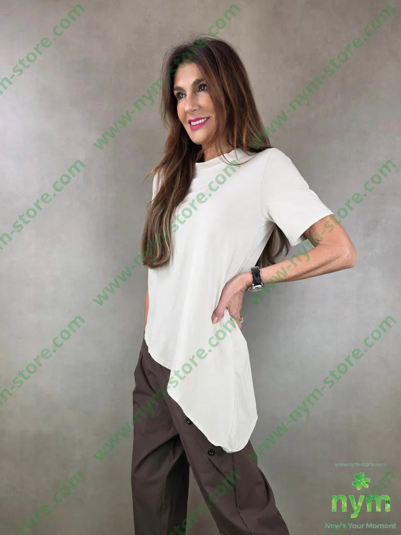 tshirt manica corta punta lato 100co U / SABBIA / PE26 TSHIRT