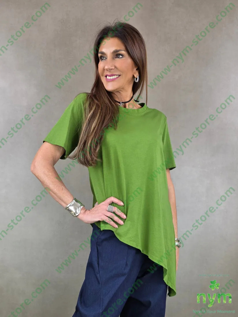 tshirt manica corta punta lato 100co U / VERDE / PE26 TSHIRT