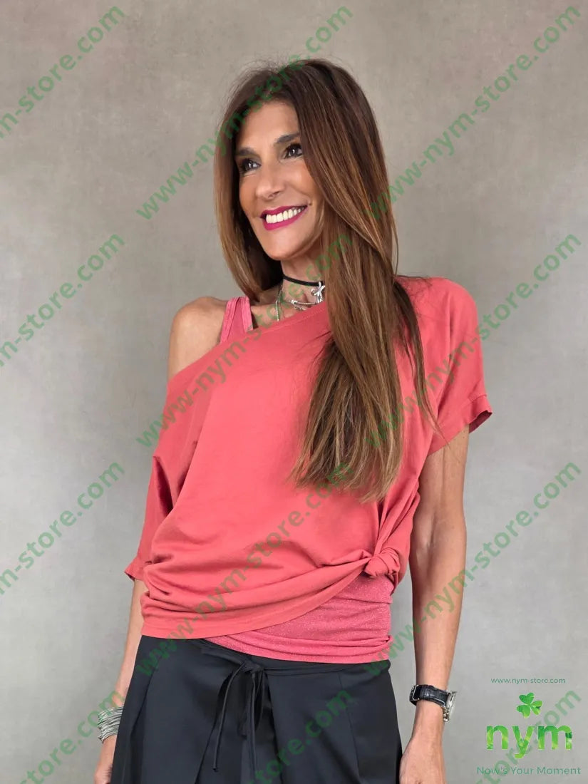 tshirt manica kimono 100co - U / CORALLO / PE26 - TSHIRT