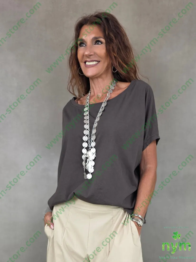 tshirt manica kimono 100co - U / MARRONE / PE26 - TSHIRT
