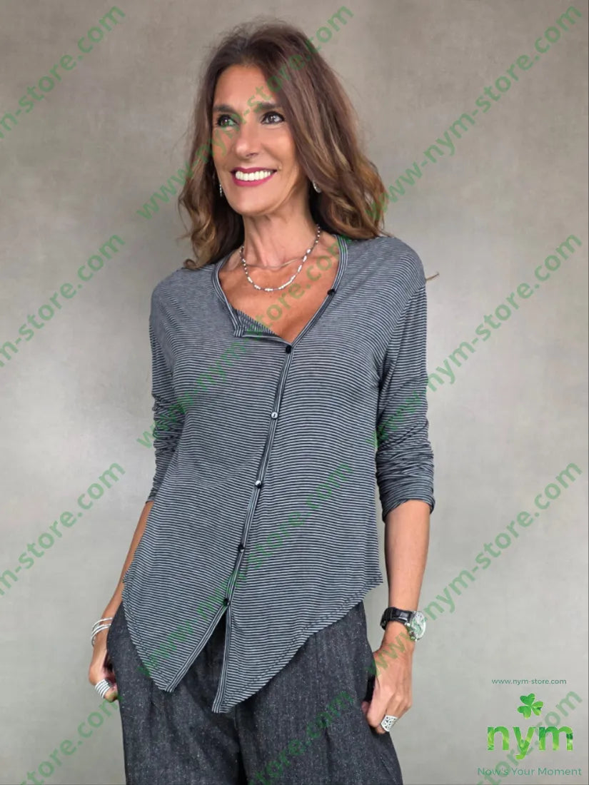 tshirt micro riga bottoncini 55vi30ny10ws5ea U / GRIGIO / AI25 TSHIRT