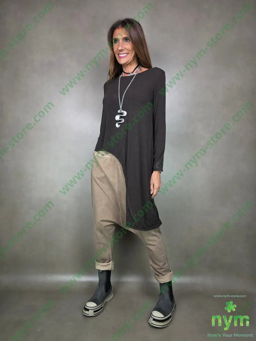 tshirt micro riga lunga asimmetrica 55vi30ny10ws5ea TSHIRT