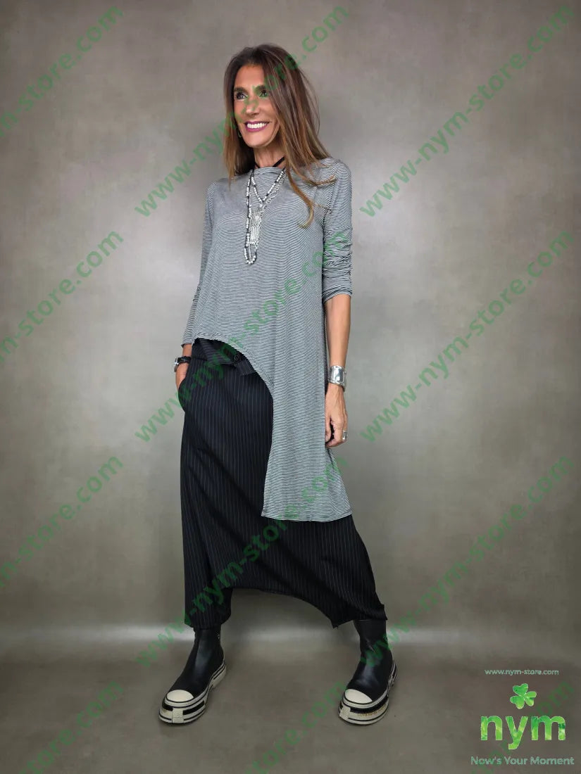 tshirt micro riga lunga asimmetrica 55vi30ny10ws5ea TSHIRT