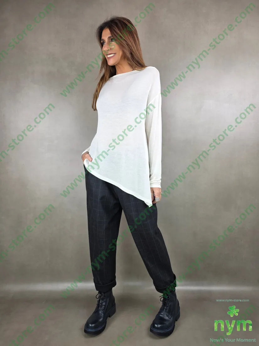 tshirt misto cachemire lunga lato 55vi30ny10ws5ea TSHIRT