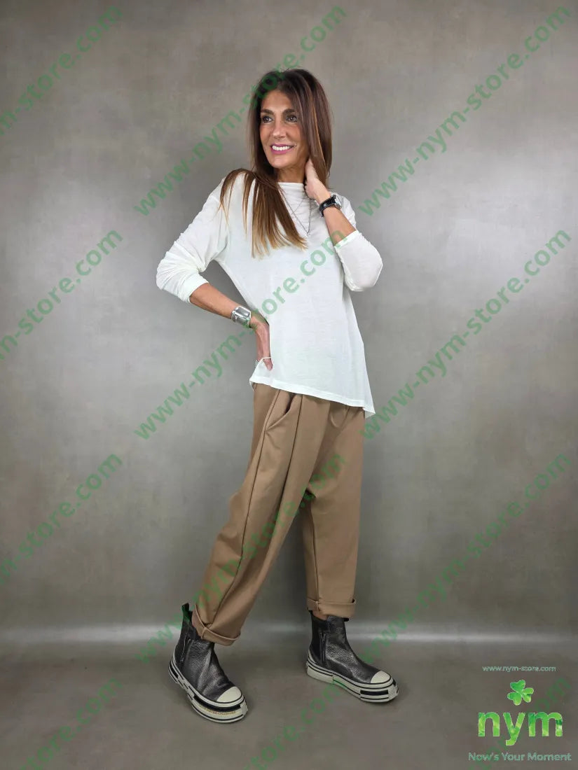 tshirt misto cachemire lunga lato 55vi30ny10ws5ea TSHIRT