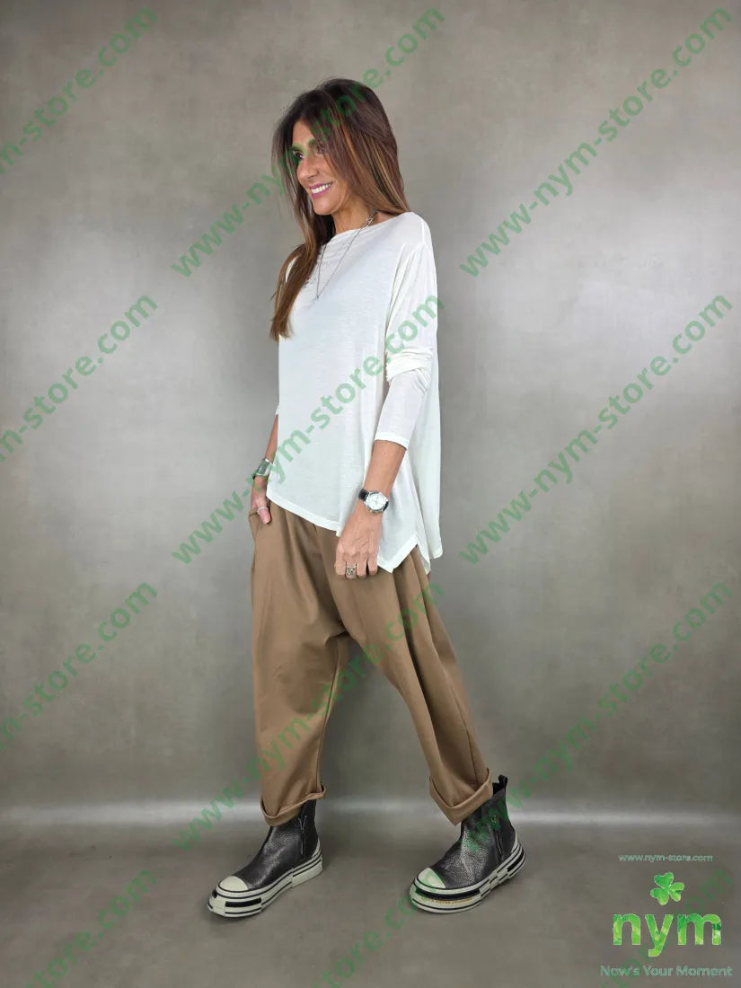 tshirt misto cachemire lunga lato 55vi30ny10ws5ea TSHIRT