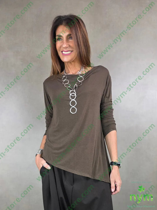 tshirt misto cachemire lunga lato 55vi30ny10ws5ea TSHIRT