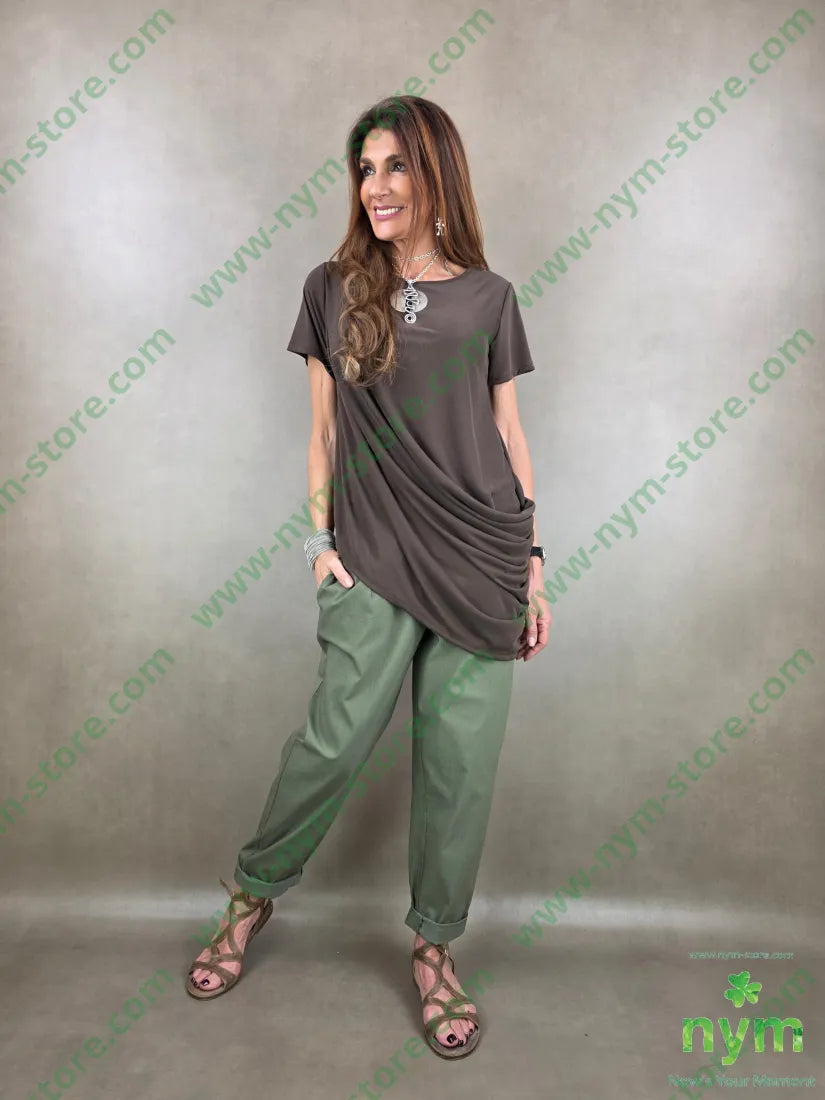 tshirt modal drappeggiata lato 62md38pl - TSHIRT