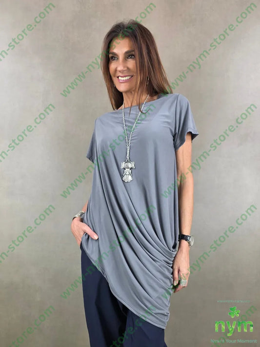 tshirt modal drappeggiata lato 62md38pl - TSHIRT