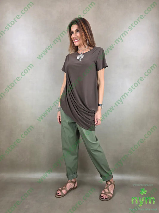 tshirt modal drappeggiata lato 62md38pl - TSHIRT