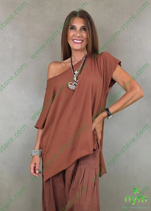 tshirt modello over taglio vivo 95co5ea - U / RUGGINE / PE26 - TSHIRT
