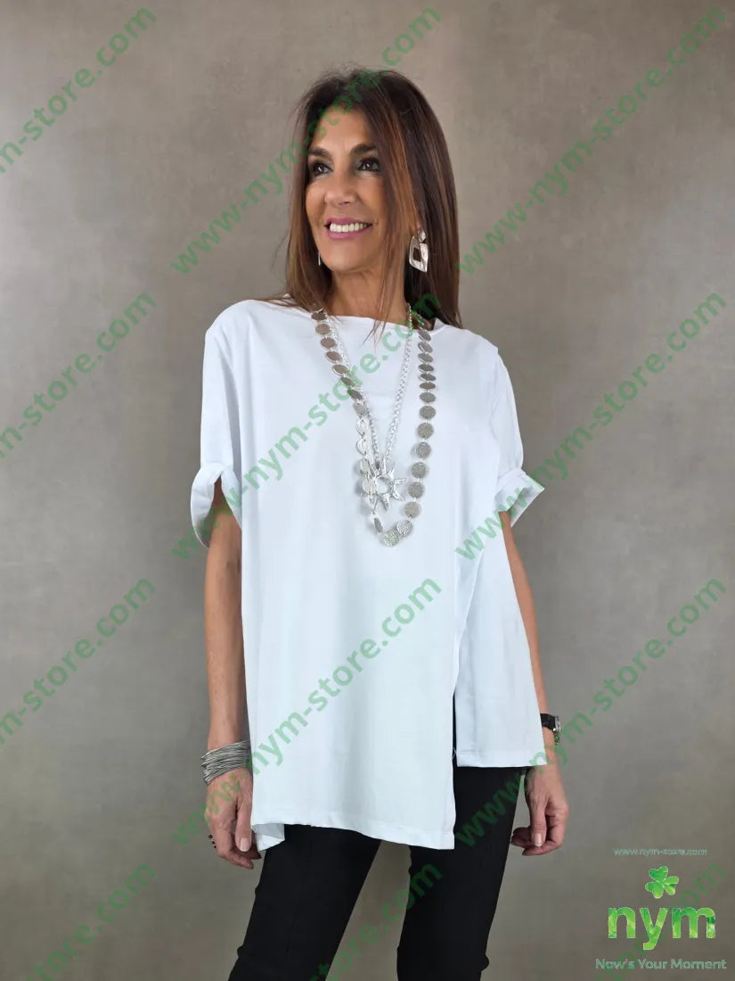 tshirt over piega spalla 95co5ea - U / BIANCO / PE26 - GIACCA