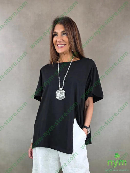 tshirt over piega spalla 95co5ea - U / NERO / PE26 - GIACCA