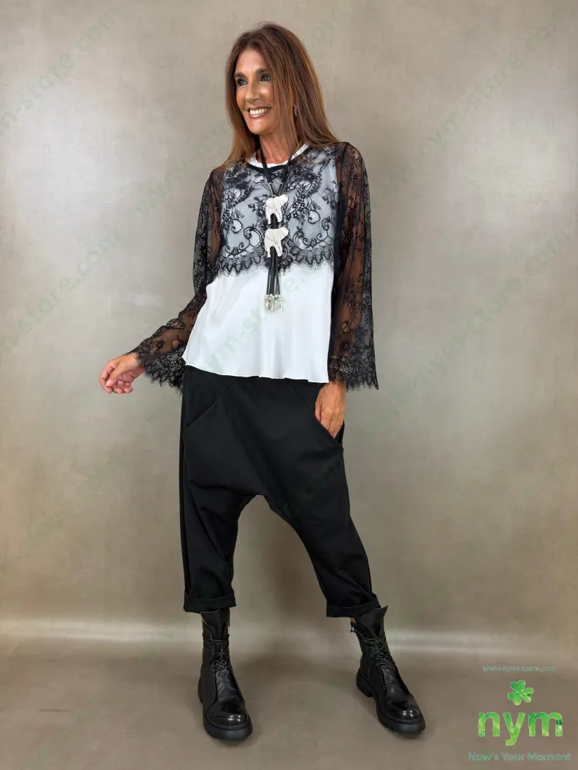 tshirt pizzo cropped 96pl4ea - U / NERO / AI26 - TSHIRT