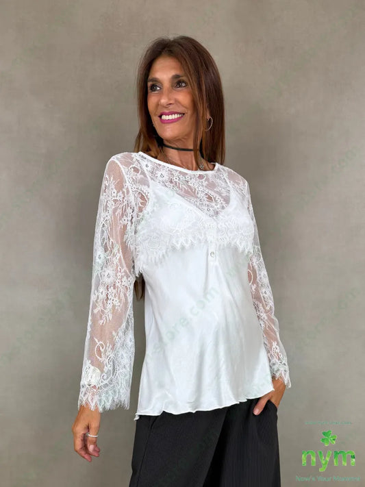 tshirt pizzo cropped 96pl4ea - U / BIANCO / AI26 - TSHIRT