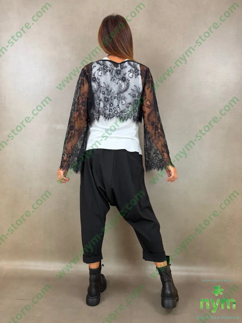 tshirt pizzo cropped 96pl4ea - U / NERO / AI26 - TSHIRT