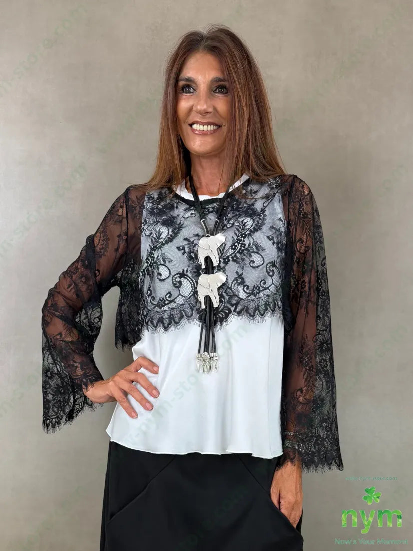 tshirt pizzo cropped 96pl4ea - U / NERO / AI26 - TSHIRT