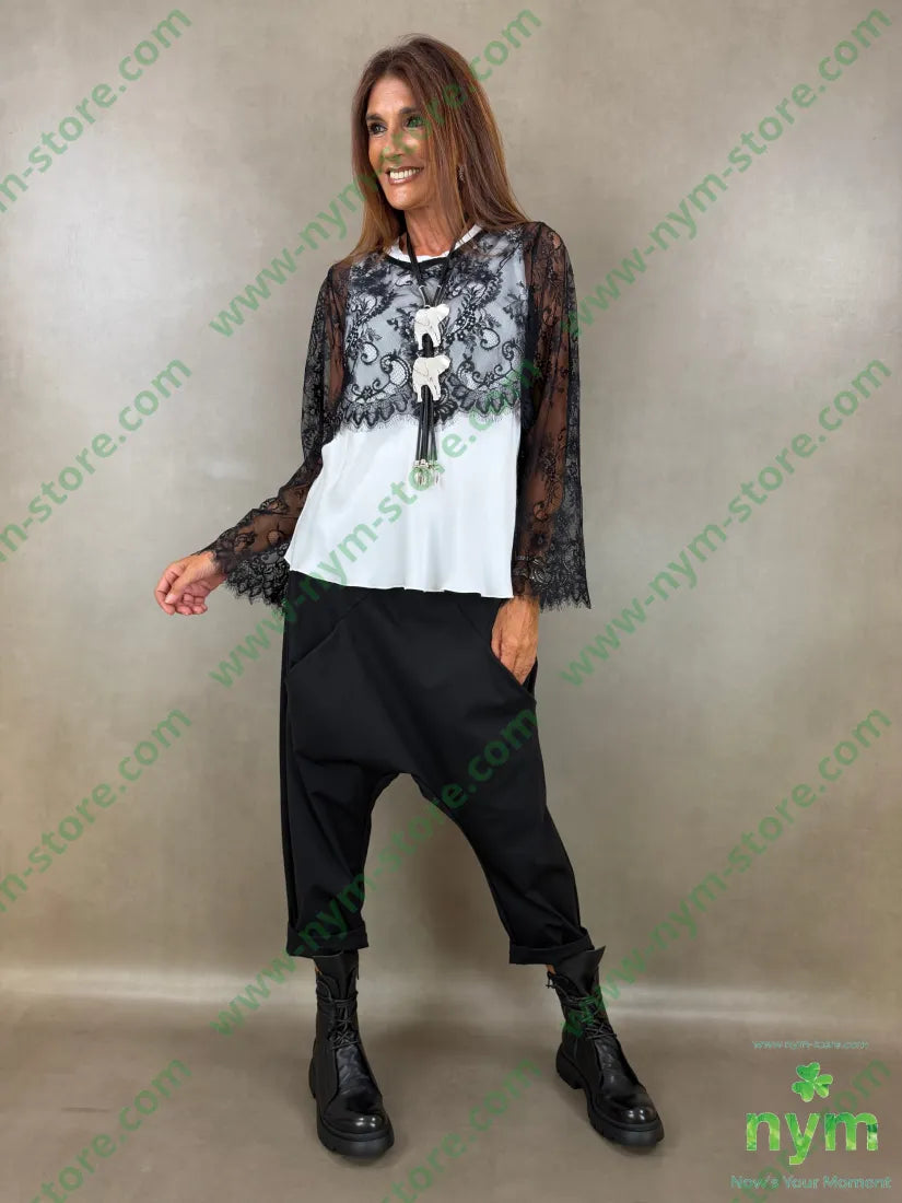 tshirt pizzo cropped 96pl4ea - U / NERO / AI26 - TSHIRT
