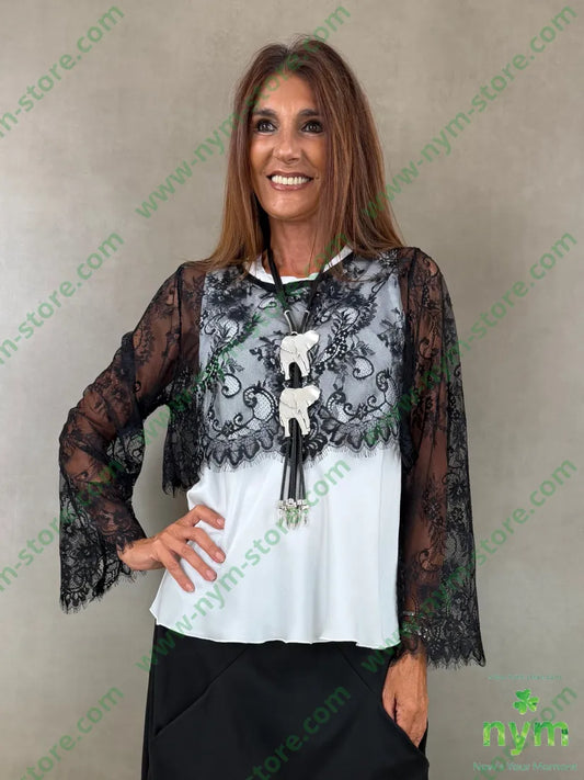 tshirt pizzo cropped 96pl4ea - U / NERO / AI26 - TSHIRT