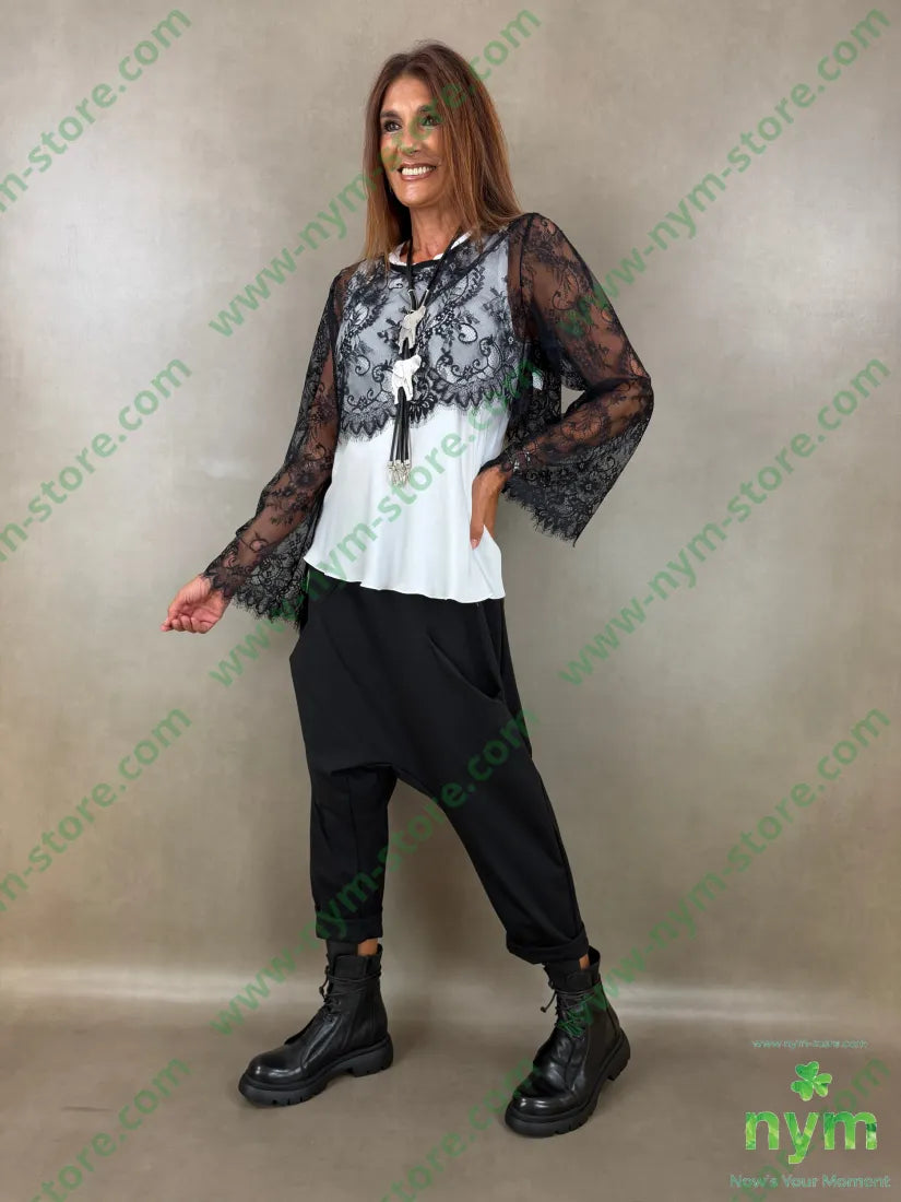 tshirt pizzo cropped 96pl4ea - U / NERO / AI26 - TSHIRT
